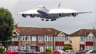 BIG PLANES Flying VERY LOW Over Houses | London Heathrow Plane Spotting