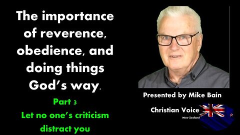 Part 3 The Importence of reverence, obedience ad doing things God's way
