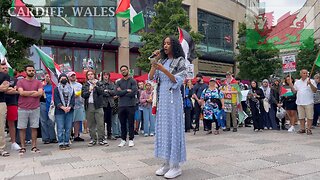 March for Sudan and Palestine, Central Library, Cardiff