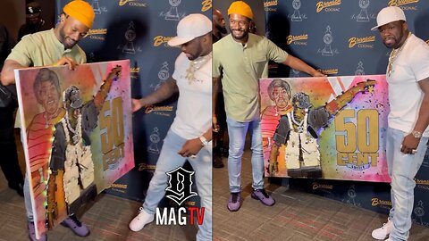 50 Cent Gets Surprised By Artist Tim Joshua With An Art Piece Of Him And His Grandma! 👨🏾‍🎨