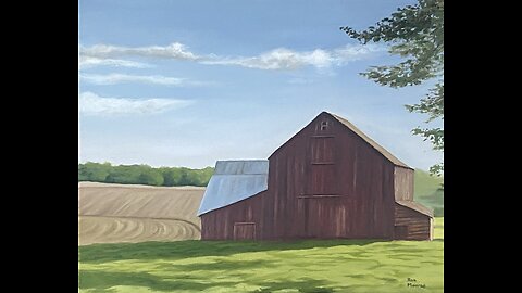 Red Barn Oil Painting