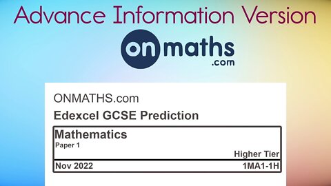 November 2022 RESIT Predicted Maths GCSE Paper 1 Edexcel (Higher) Exam 1MA1-1H