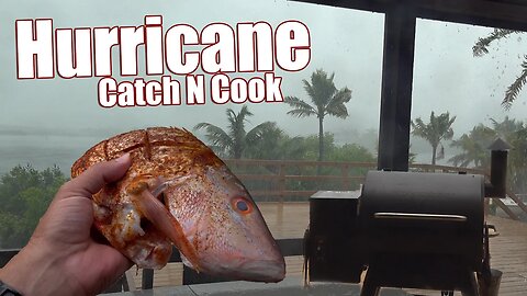 WHOLE mutton snapper on grill during a HURRICANE | Catch N' Cook