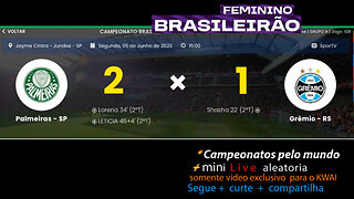Brasileiro Women 2023 - PALMEIRAS X GREMIO - rodada 14