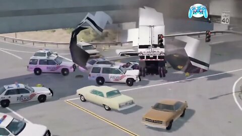Simulator: The bridge across the river collapsed and dozens cars fell to the bottom of the bridge.