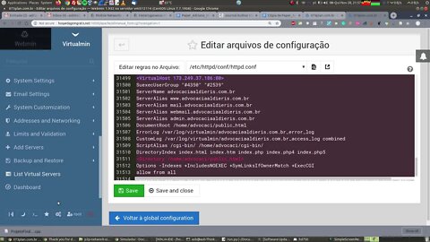 Webmin - Apache Caiu - Nenhum site no ar!