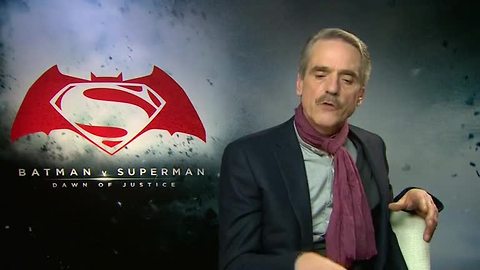 Jeremy Irons talks justice while promoting Batman v Superman