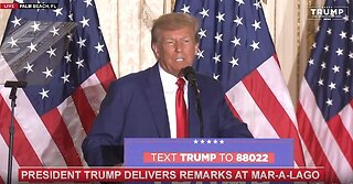 45th President of the United States Donald J. Trump Delivers Remarks at Mar-a-Lago