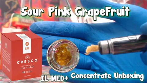 CRESCO Sour Pink Grapefruit Live Sugar Cannabis Concentrate Unboxing + Og Puffco Peak Cloud Chasers