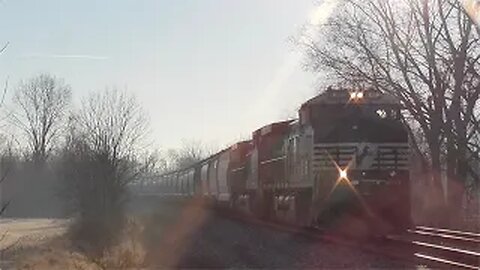 CSX B457 Empty Sand Train with NS Power from Creston, Ohio December 15, 2023