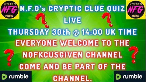 N.F.G's cryptic clue quiz LIVE