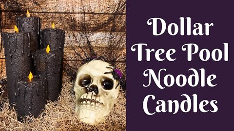 Dollar Tree Halloween Crafts: Dollar Tree Pool Noodle Halloween Candles