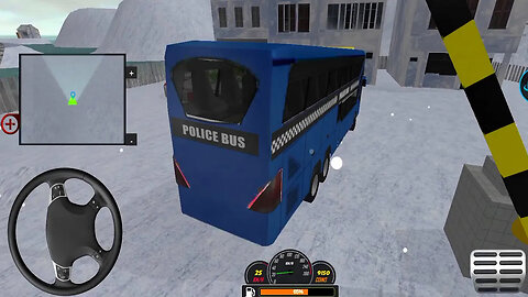 US Police Bus Mountain Snow Driving - Luxury Police Bus Simulator Gameplay - Police Game