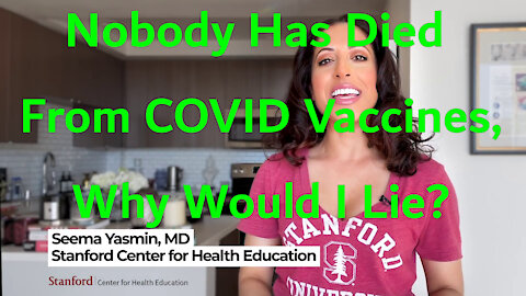 Nobody Has Died From COVID Vaccines Why Would I Lie?