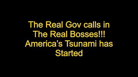 The Real Gov Calls in the People of America [Wisconsin Tsunami has started]