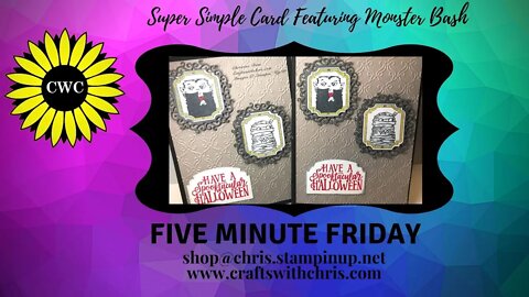 Simple A2 Card featuring Monster Bash from Stampin' Up!