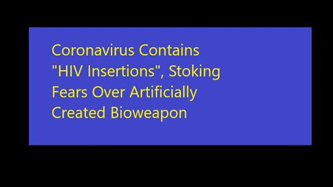 Coronavirus Contains HIV Insertions