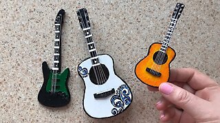 DIY Miniature Guitar from cardboard | Cardboard craft | Simple idea