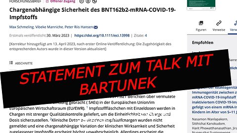 STATEMENT ZUM TALK MIT BARTUNEK UND DIE TÖDLICHEN STUDIEN