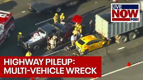 Crazy crash: Multiple vehicles involved in wreck along LA highway | LiveNOW from FOX