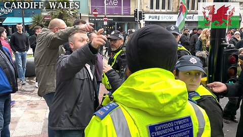 March Pro-Palestinian Protesters Wood Street Cardiff