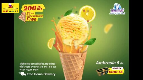 Buy 5 Liters Igloo Ice Cream, Get 200tk Off & 24 Pieces Cone Biscuits Free