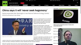 China says it will 'never seek hegemony'