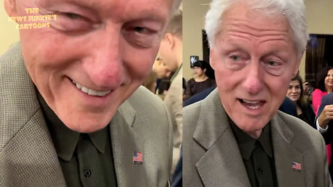Q: "Any comments on the allegations of your connection with Jeffrey Epstein?" Bill Clinton smirks: "I think the evidence is clear."