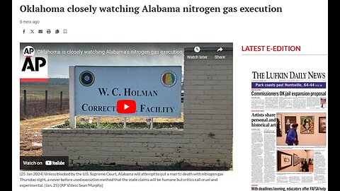 Oklahoma is closely watching Alabama's nitrogen gas execution