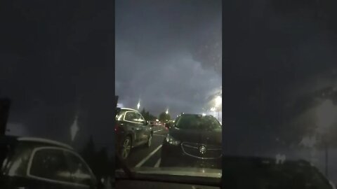 Lightning caught through windshield
