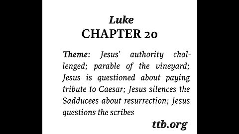 Luke Chapter 20 (Bible Study)