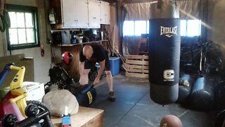 Conditioning Circuit - Jump Rope And 80 lb Heavy Bag Gut Wrench Slam.