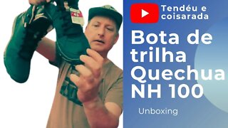 Bota de trilha hiking Quechua NH 100 mid para trilha Decathlon unboxing #quechua #trilha #declathon