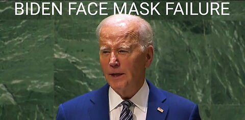 Biden Face Mask Failure at UN Speech - 78th Session General Assembly in New York 9-18-2023