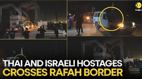 Hostage Release: Red Cross convoy carries Thai & Israeli hostages from Rafah border to Egypt