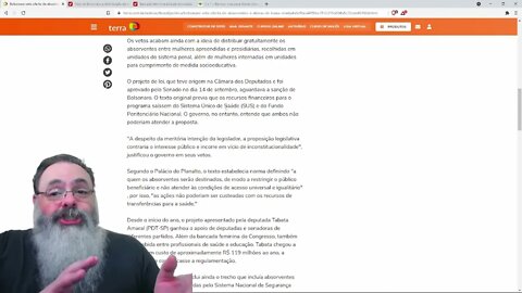 Bolsonaro veta absorvente de graça Decisão certa ou erro estratégico — PETER TURGUNIEV
