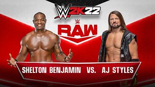 WWE 2K22: Shelton Benjamin Vs. AJ Styles - Gameplay