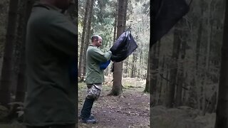 packing away the tarp