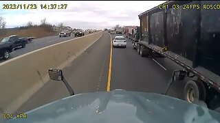 Reckless Truck Driver On Highway 401