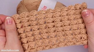 How to crochet embossed pockets stitch for blanket or jacket simple tutorial by marifu6a
