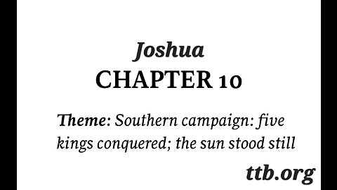 Joshua Chapter 10 (Bible Study)
