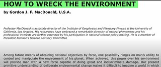 How To Wreck The Environment, 1968 Warning Re; Climate Modification & Mind Control Via EMF! NLT 2018