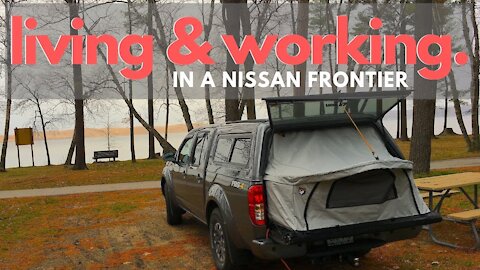 Truck Camping - Living and Working in a Short Bed pickup truck.