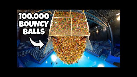 We Dropped 100000 Bouncy Balls From ARENA ROOF