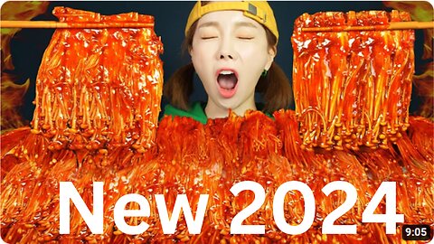 New 2024 [Mukbang ASMR]🔥SPICY ENOKI MUSHROOMS(RECIPE)WITH FIRE SAUCE Ssoyoung