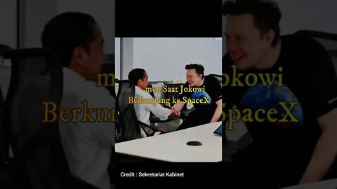 Momen Presiden Jokowi Berkunjung ke SpaceX Bertemu Dengan Elon Musk #Shorts