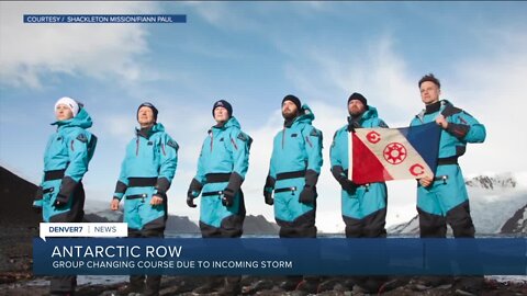 Rowers near Antarctica changing course