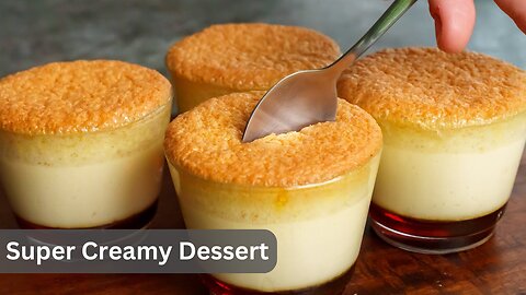 Super Creamy Dessert in 10 minutes, No Condensed Milk! No Gelatine! No cream cheese! | asmr