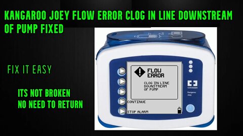 kangaroo joey flow error clog in line downstream of pump fixed