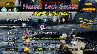 Destiny 2 Master Lost Sector: Moon - K1 Logistics on my Strand Titan Solo-Flawless 7-19-23